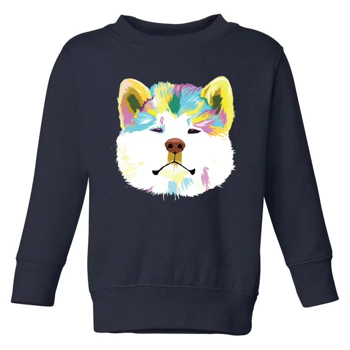 Colorful Splash Dog Akita Toddler Sweatshirt