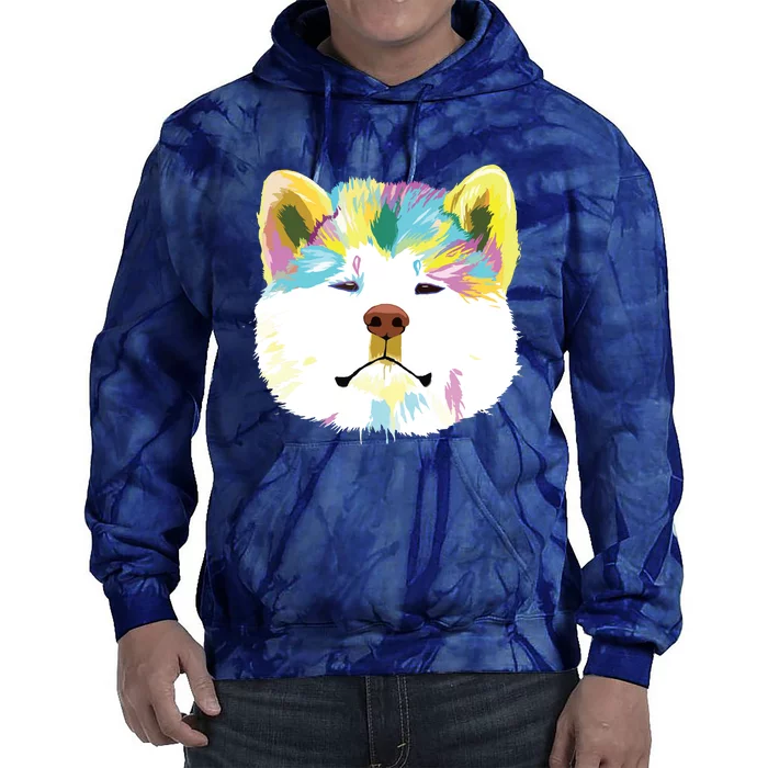 Colorful Splash Dog Akita Tie Dye Hoodie