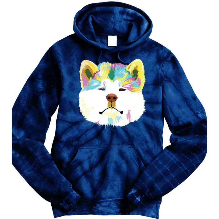 Colorful Splash Dog Akita Tie Dye Hoodie