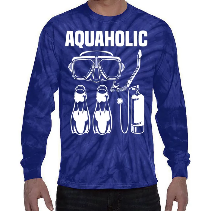 Cool Scuba Diving Themed Design For Men Women Scuba Dive Tie-Dye Long Sleeve Shirt