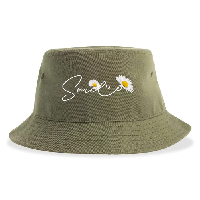 Cute Smile Daisy Flower Sustainable Bucket Hat