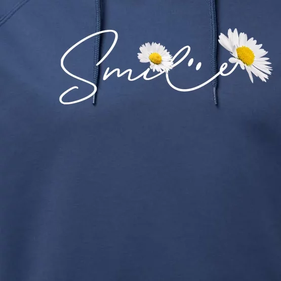 Cute Smile Daisy Flower Performance Fleece Hoodie