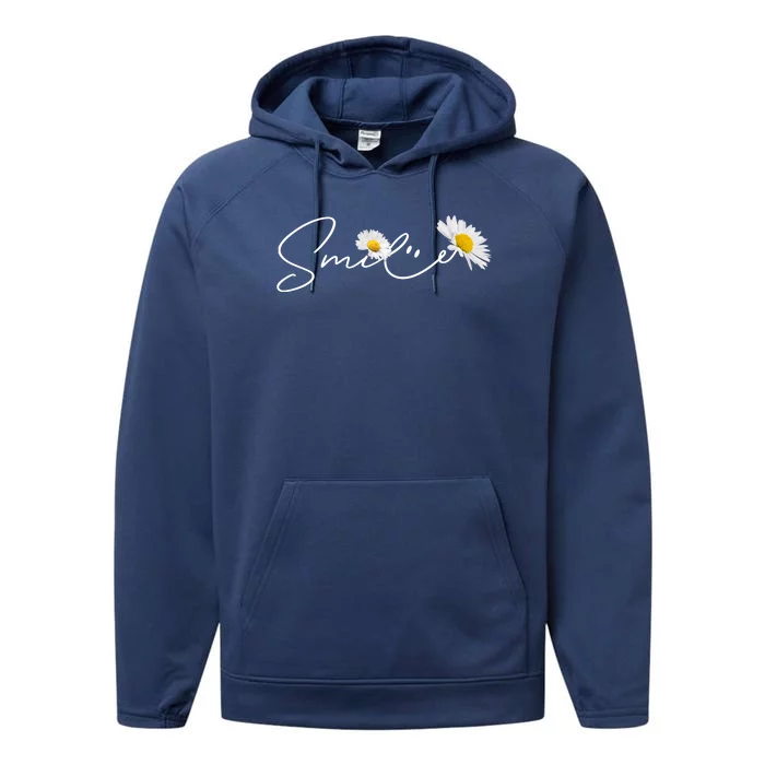 Cute Smile Daisy Flower Performance Fleece Hoodie