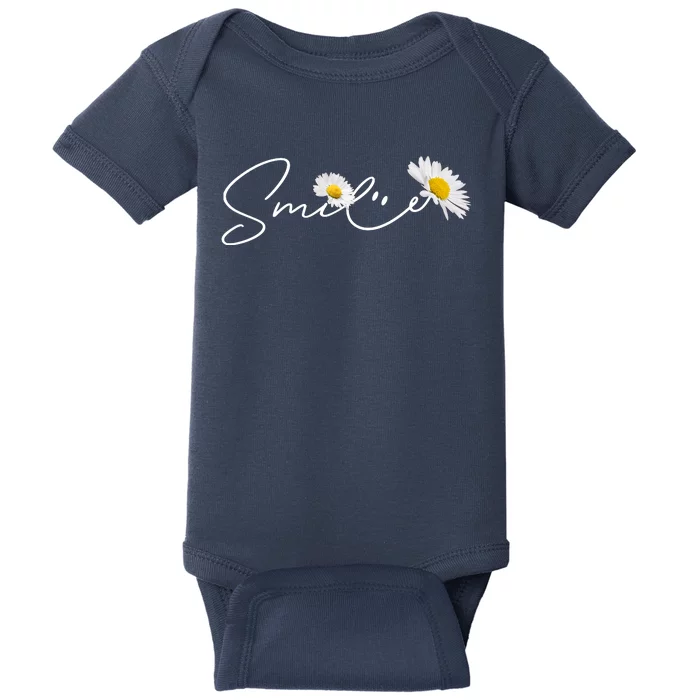 Cute Smile Daisy Flower Baby Bodysuit