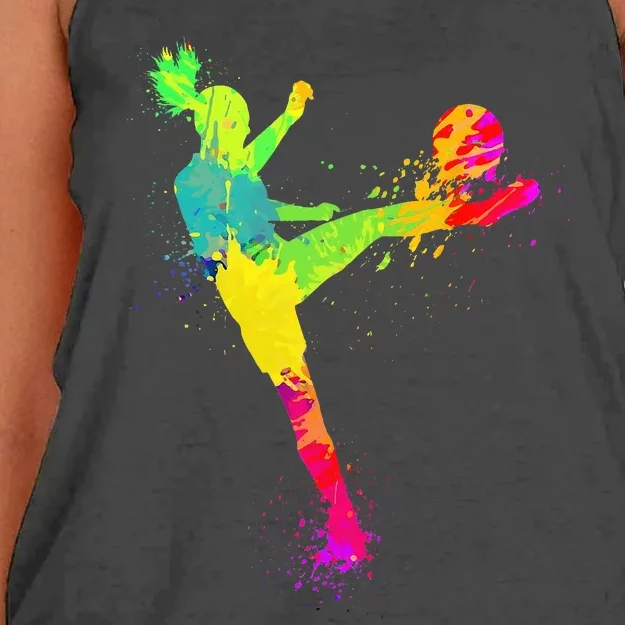 Cool Soccer Design For Soccer Player Sport Lover Design Is A Great Gift Fo Women's Knotted Racerback Tank