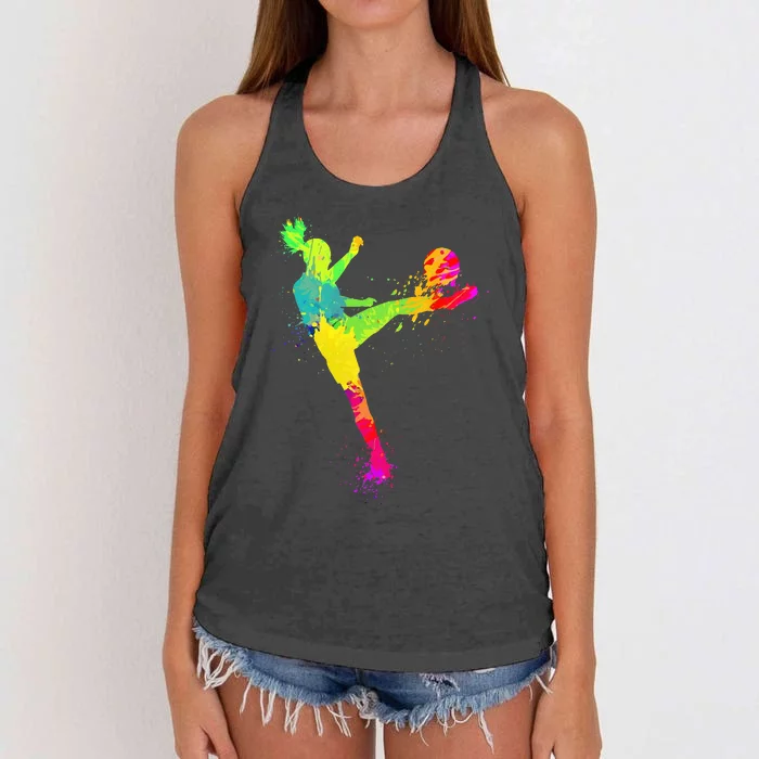 Cool Soccer Design For Soccer Player Sport Lover Design Is A Great Gift Fo Women's Knotted Racerback Tank