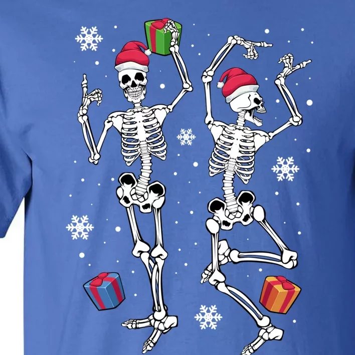 Christmas Skeletons Dancing Xmas Tree Snowflakes Funny Joke Gift Tall T-Shirt