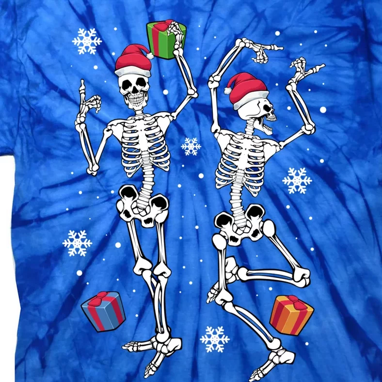 Christmas Skeletons Dancing Xmas Tree Snowflakes Funny Joke Gift Tie-Dye T-Shirt