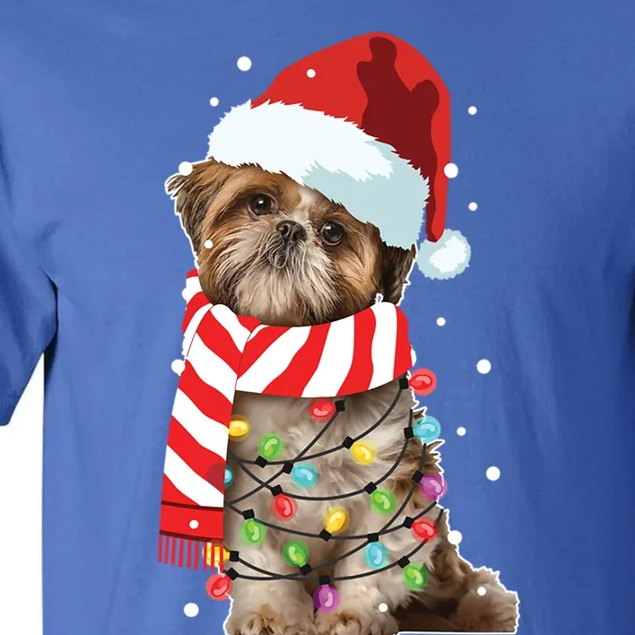 Christmas Santa Dog Shih Tzu Dog Lover Xmas Funny Gift Tall T-Shirt