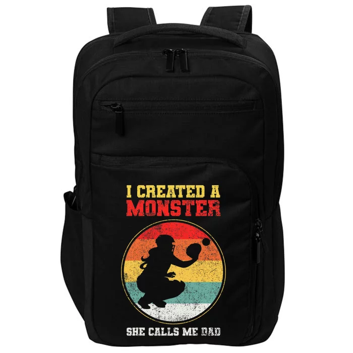 Catcher Softball Dad Fathers Day Impact Tech Backpack