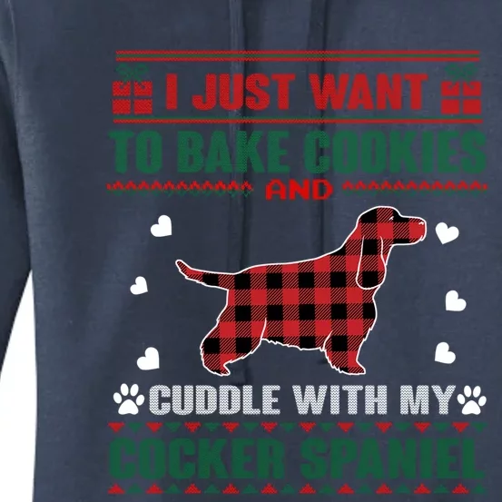 Cocker Spaniel Dog Lovers Xmas Pajama Ugly Christmas Sweater Cute Gift Women's Pullover Hoodie