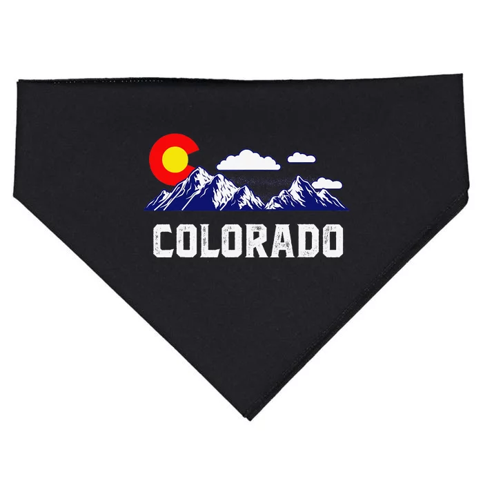 Colorado State Denver Map Flag CO Souvenir Mountain USA-Made Doggie Bandana