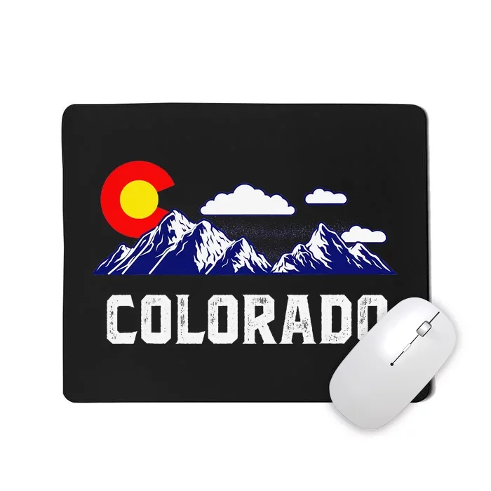 Colorado State Denver Map Flag CO Souvenir Mountain Mousepad