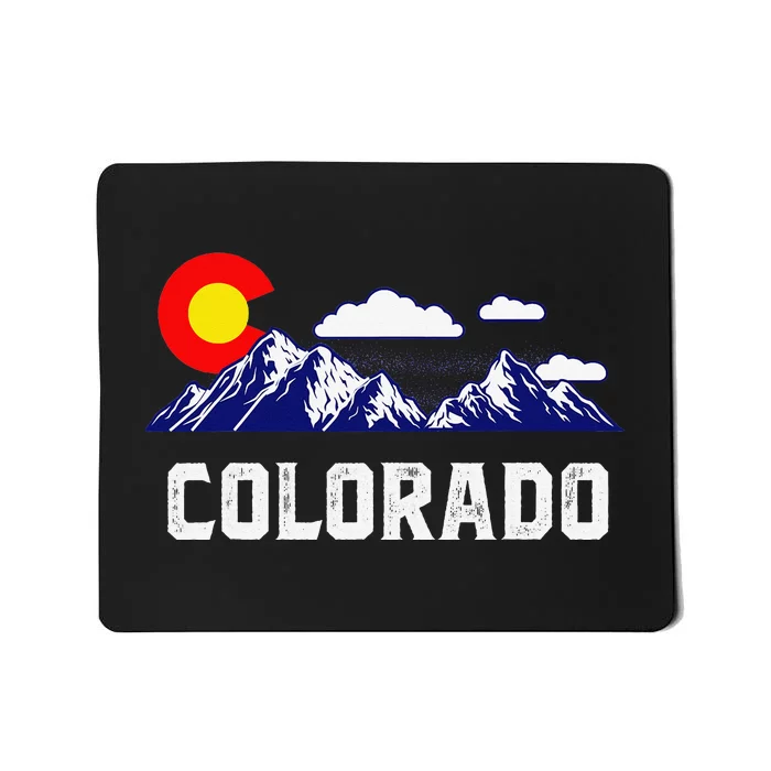 Colorado State Denver Map Flag CO Souvenir Mountain Mousepad