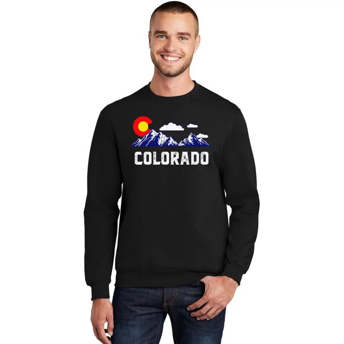 Colorado State Denver Map Flag CO Souvenir Mountain Tall Sweatshirt