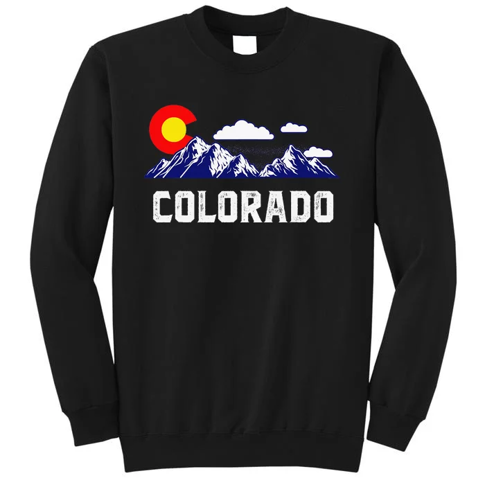 Colorado State Denver Map Flag CO Souvenir Mountain Tall Sweatshirt