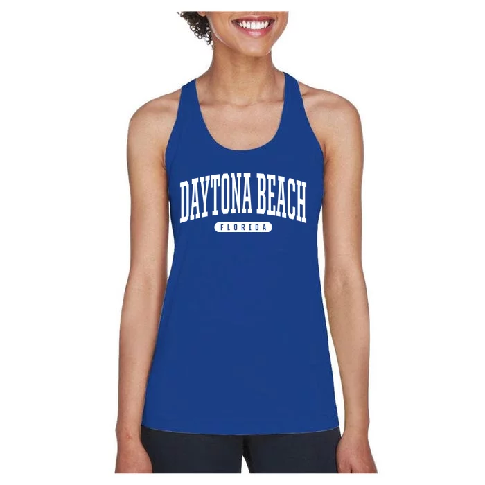 College Style Daytona Beach Florida Souvenir Gift Women's Racerback Tank