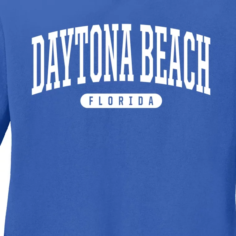 College Style Daytona Beach Florida Souvenir Gift Ladies Long Sleeve Shirt