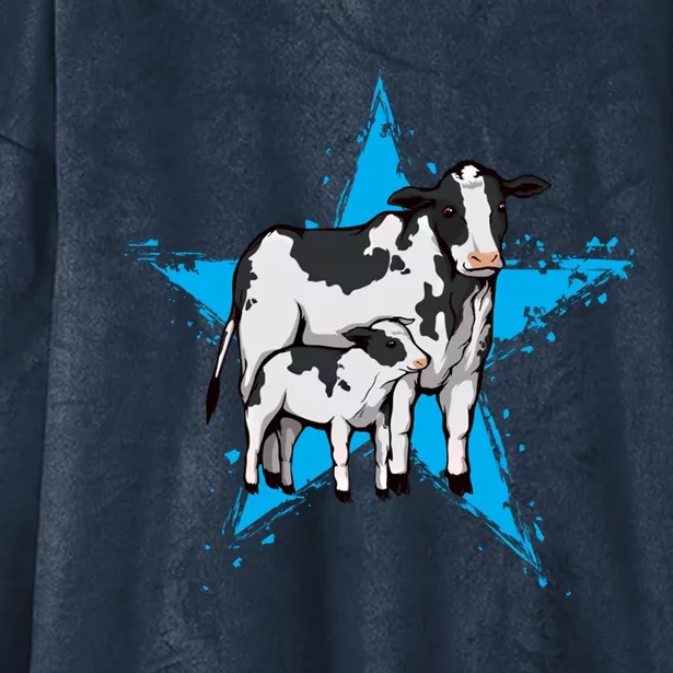 Cow Star Design Cattle Love Lover Cows Gift Hooded Wearable Blanket