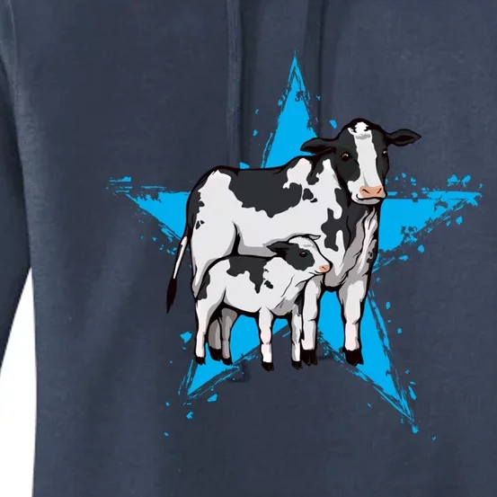 Cow Star Design Cattle Love Lover Cows Gift Women's Pullover Hoodie