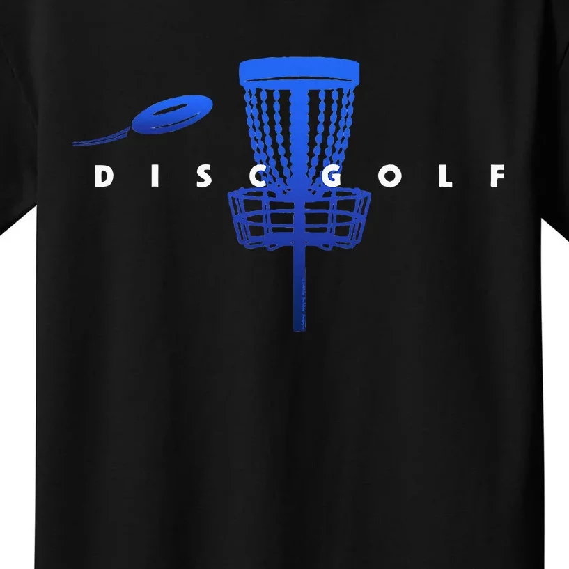 Cool Stylized Disc Golf With Basket And Disc Disk Golf Kids T-Shirt