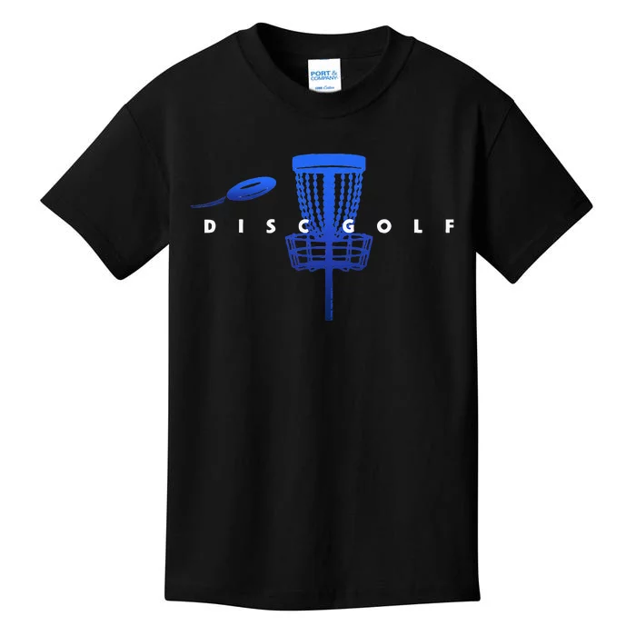 Cool Stylized Disc Golf With Basket And Disc Disk Golf Kids T-Shirt