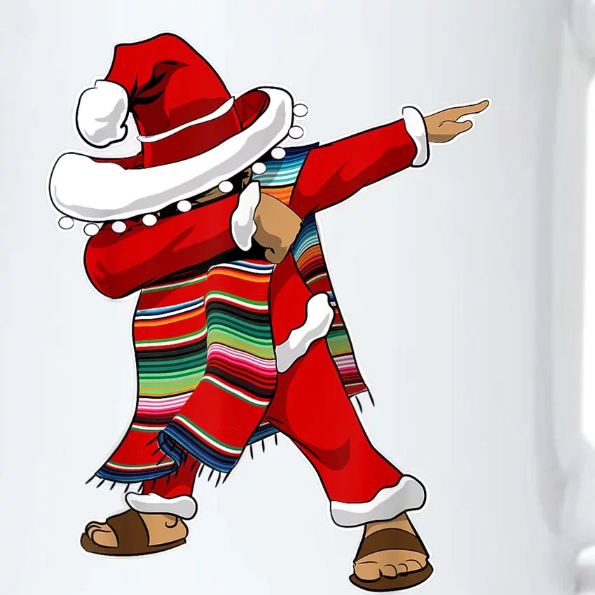 Christmas Sombrero Dabbing Mexican Serape Poncho Santa TShirt Black Color Changing Mug