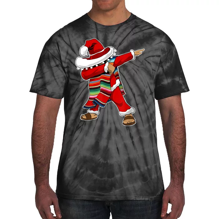 Christmas Sombrero Dabbing Mexican Serape Poncho Santa TShirt Tie-Dye T-Shirt