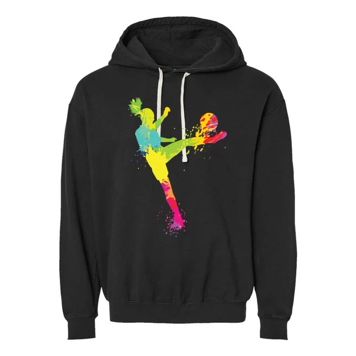 Cool Soccer Design For Women Girl Soccer Player Sport Lover Garment-Dyed Fleece Hoodie