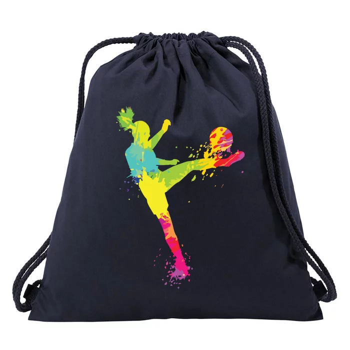 Cool Soccer Design For Women Girl Soccer Player Sport Lover Drawstring Bag