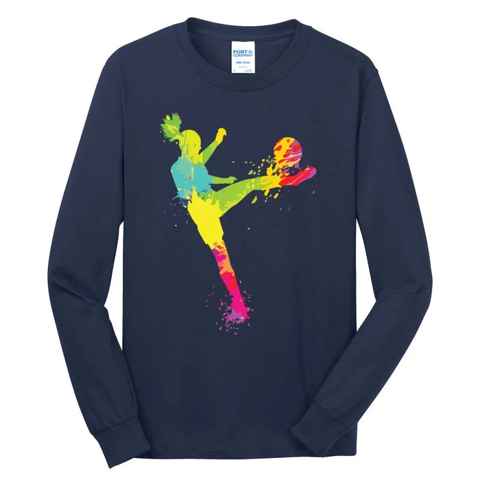 Cool Soccer Design For Women Girl Soccer Player Sport Lover Tall Long Sleeve T-Shirt