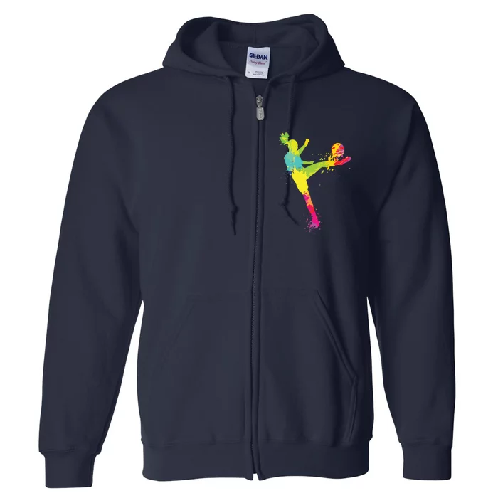 Cool Soccer Design For Women Girl Soccer Player Sport Lover Full Zip Hoodie