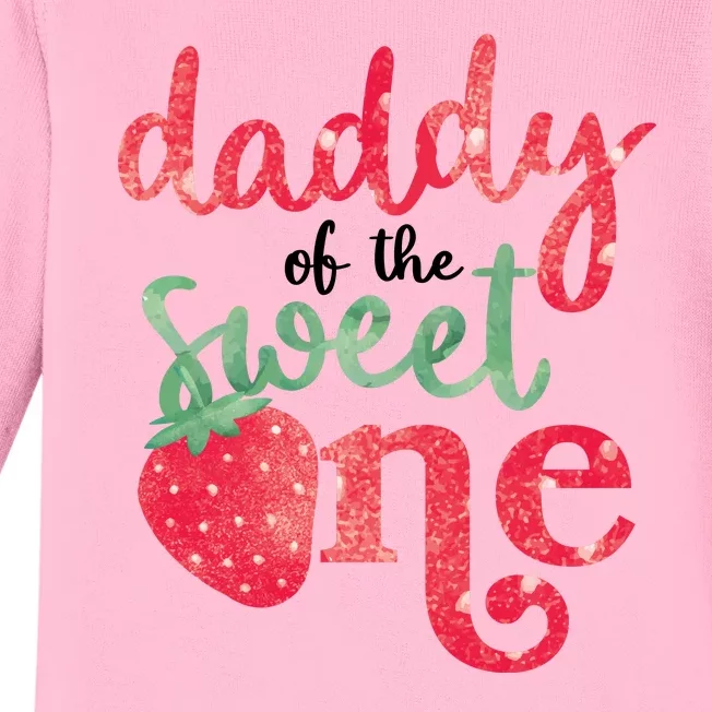 Cute Strawberry Daddy Of The Sweet One Baby Long Sleeve Bodysuit