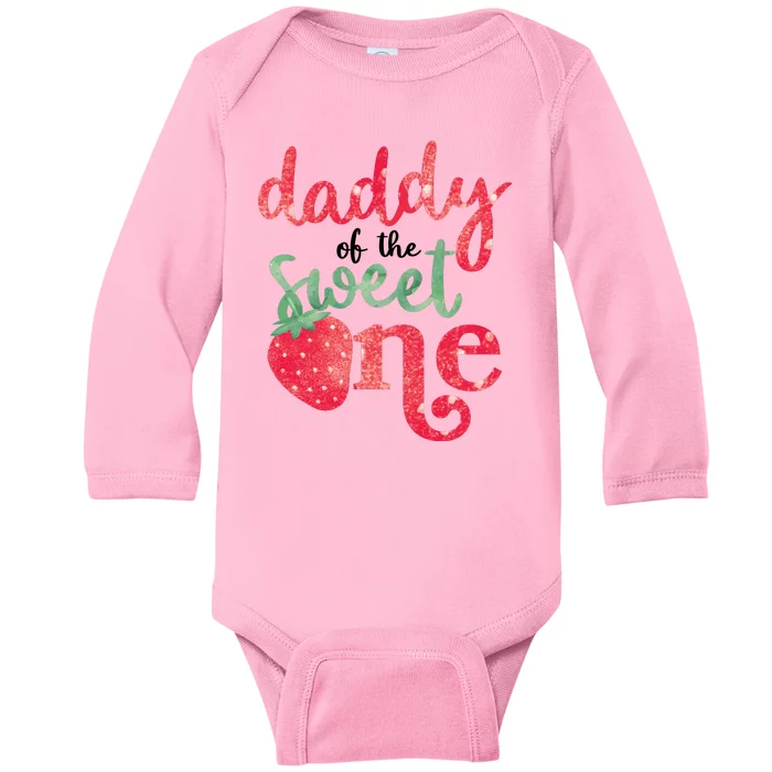 Cute Strawberry Daddy Of The Sweet One Baby Long Sleeve Bodysuit