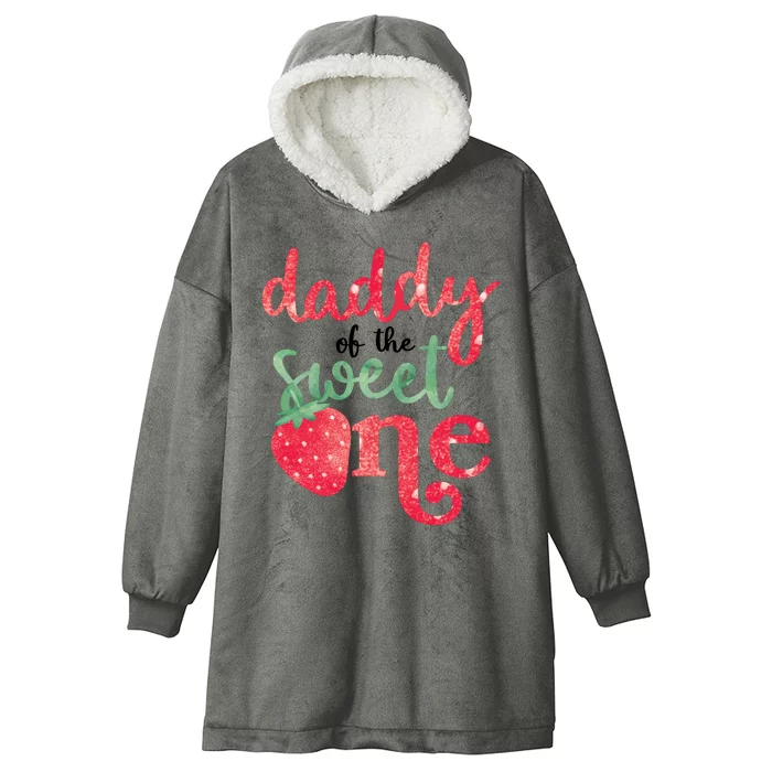 Cute Strawberry Daddy Of The Sweet One Hooded Wearable Blanket