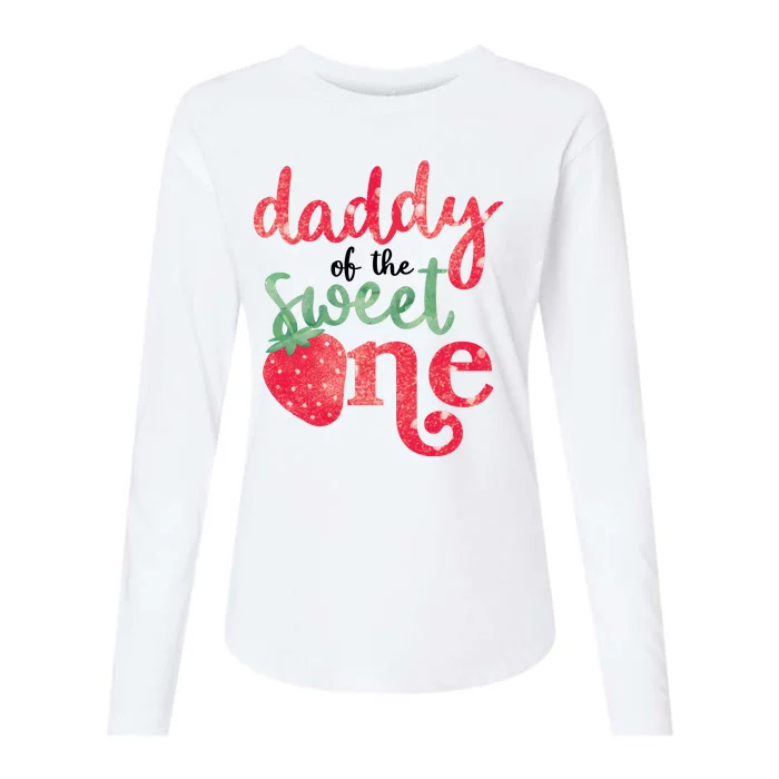 Cute Strawberry Daddy Of The Sweet One Womens Cotton Relaxed Long Sleeve T-Shirt