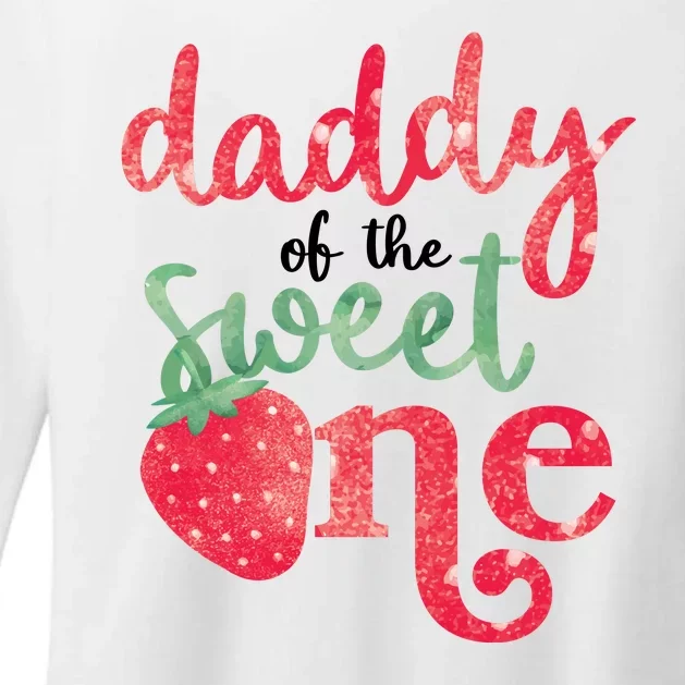 Cute Strawberry Daddy Of The Sweet One Womens CVC Long Sleeve Shirt