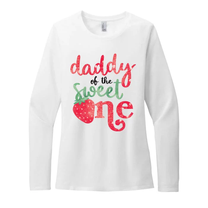 Cute Strawberry Daddy Of The Sweet One Womens CVC Long Sleeve Shirt