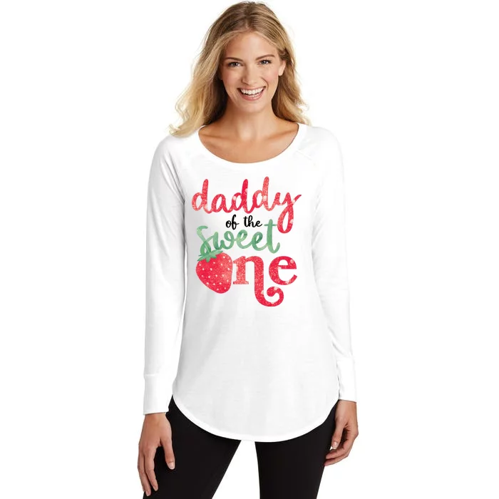 Cute Strawberry Daddy Of The Sweet One Women's Perfect Tri Tunic Long Sleeve Shirt