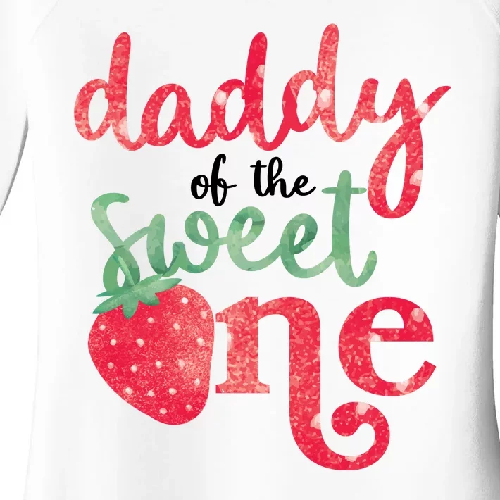 Cute Strawberry Daddy Of The Sweet One Women's Perfect Tri Tunic Long Sleeve Shirt