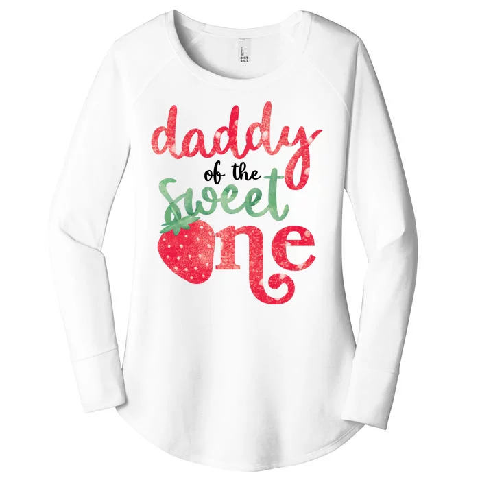 Cute Strawberry Daddy Of The Sweet One Women's Perfect Tri Tunic Long Sleeve Shirt