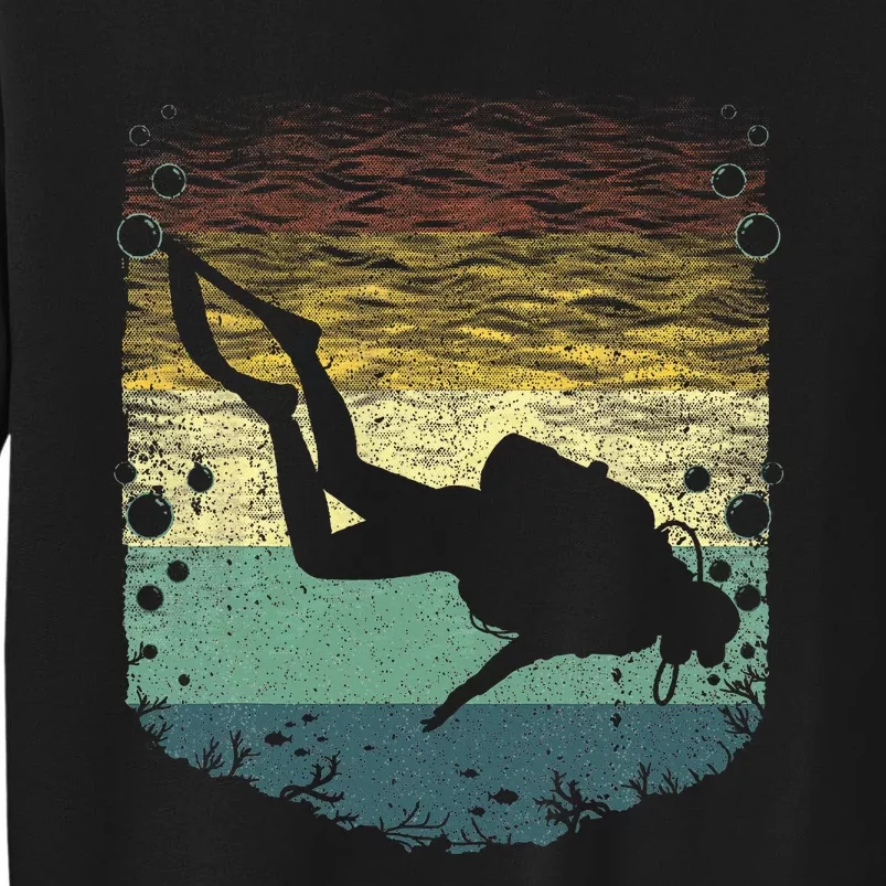 Cool Scuba Diving Art Scuba Dive Diver Tall Sweatshirt