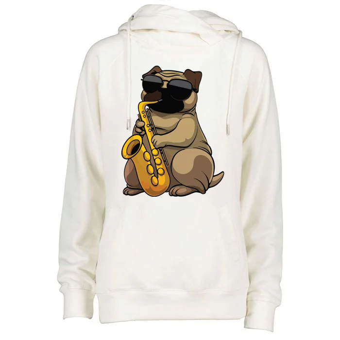 Cute Saxophone Design For Men Women Saxophone Band Player Womens Funnel Neck Pullover Hood