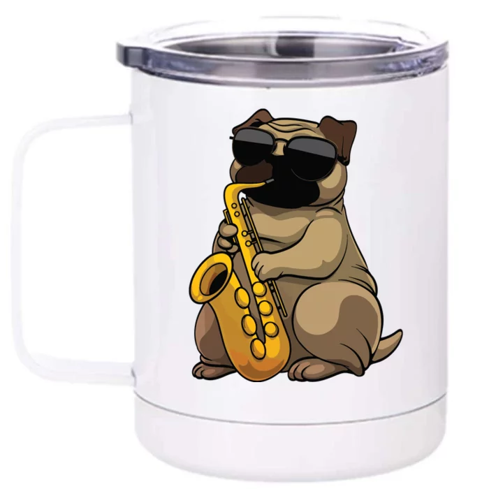 Cute Saxophone Design For Men Women Saxophone Band Player Front & Back 12oz Stainless Steel Tumbler Cup