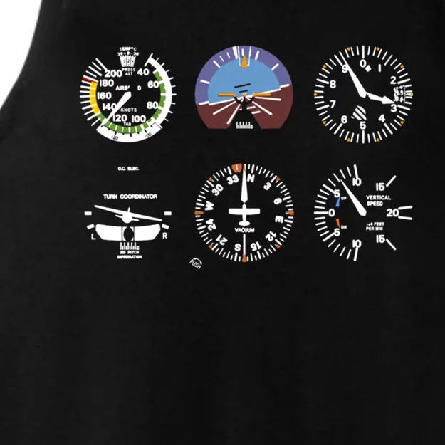 Cockpit Six Dials Flight Simulator Pilot Funny Gift Ladies Tri-Blend Wicking Tank