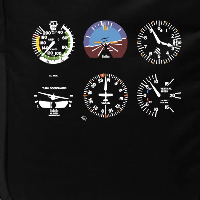 Cockpit Six Dials Flight Simulator Pilot Funny Gift Impact Tech Backpack