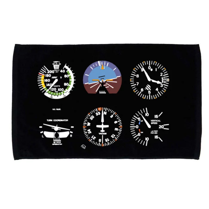 Cockpit Six Dials Flight Simulator Pilot Funny Gift Microfiber Hand Towel