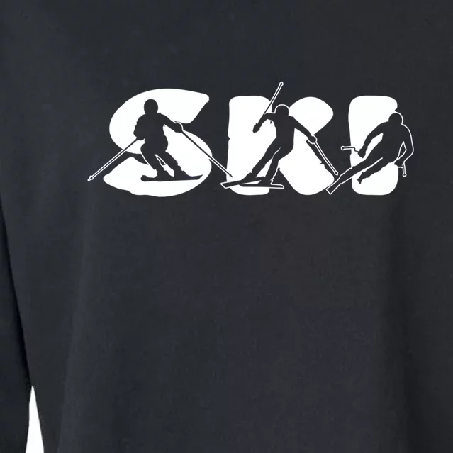 Cool Ski Design For Skier Ski Dad Design Cropped Pullover Crew