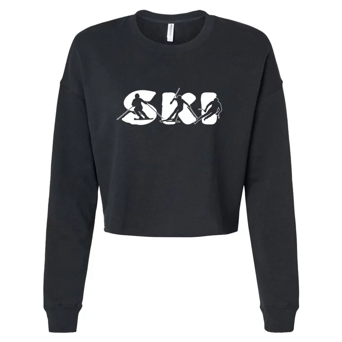 Cool Ski Design For Skier Ski Dad Design Cropped Pullover Crew