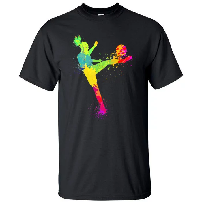 Cool Soccer Design Girls Soccer Player Sport Lover Tall T-Shirt